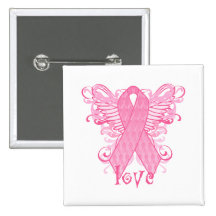 Pink Ribbon Love Wings