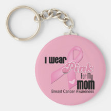 Pink Ribbon Mum Breast Cancer Keychains