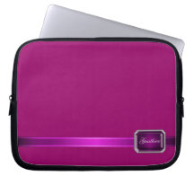 Pink Ribbon Pink Faux Jewel Monogram Sleeve Laptop Computer Sleeve