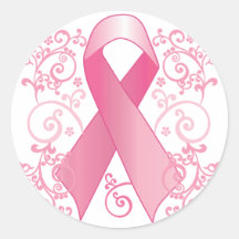 Pink Ribbon Round Sticker