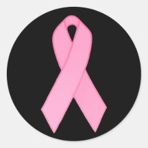 Pink Ribbon Round Sticker