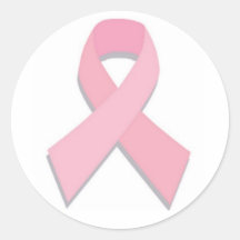 pink ribbon round stickers