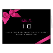 Pink Ribbon Table Place Card
