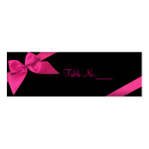 Pink Ribbon Table Place Custom Card Business Cards