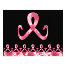 Pink Ribbon Thank You Custom Announcement