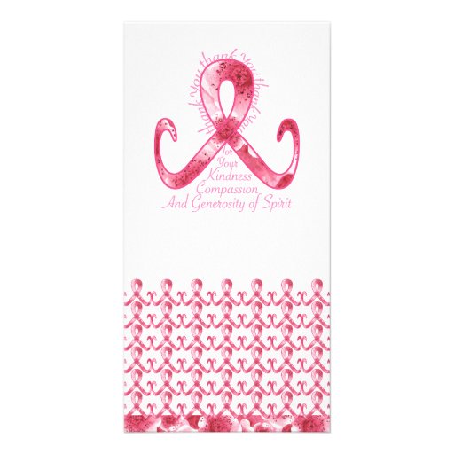 Pink Ribbon Thank You Picture Card