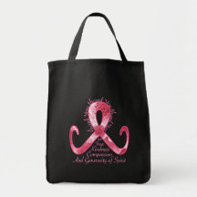 Pink Ribbon Thank You Tote Bags
