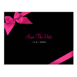 Pink Ribbon Wedding Save the Date Announcement Postcard