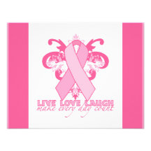 Pink Ribbons Every Day Personalized Invitations