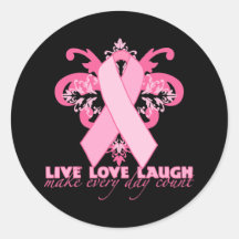 Pink Ribbons Every Day Round Sticker