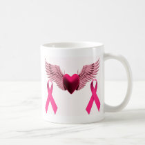 Pink Ribbons & Heart of Love & Support mugs