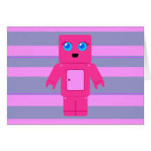 Pink Robot Greeting Cards