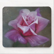Pink Rose Art - Floral Painting mousepads