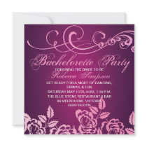 Pink Rose Bachelorette Party Invitation