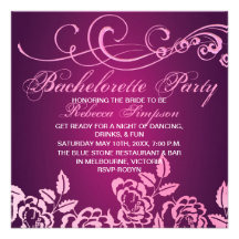 Pink Rose Bachelorette Party Invitation