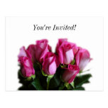 pink rose bouquet postcard
