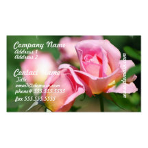Pink Rose Bud Business Cards