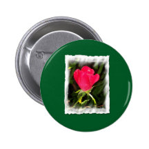 Pink Rose Flower Button
