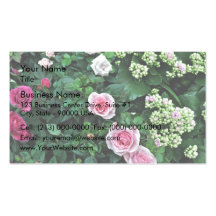 Pink rose Flowers and Tiny buds Business Card