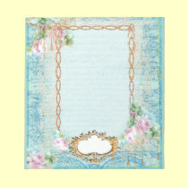 Pink Rose French Script and Lace notepads