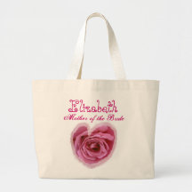 Pink Rose Heart  Personalised Mother of the Bride Tote Bag