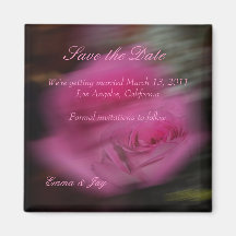 Pink Rose Save the Date Magnet