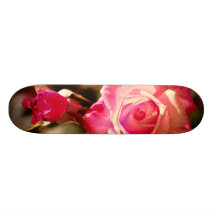 Pink rose skateboard