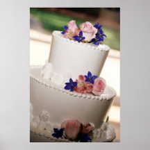 Pink Rose Wedding Cake Bakery Poster Print