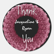 PINK Rose Wreath - Wedding Thank You Envelope Seal Stickers