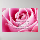 Pink Rosebud Love Quote Poster