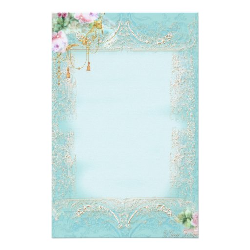 Pink Roses and Lace Stationery