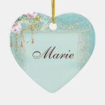 Pink Roses and Tassels Pastel Christmas Ornament