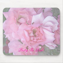 Pink Roses Colour Pencil Poster, Pretty In Pink Mouse Pads