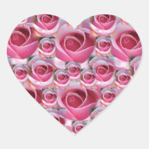 Pink Roses Heart Sticker