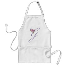 Pink Roses Monogram G Aprons