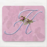 Pink Roses Monogram H Mousemat