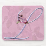 Pink Roses Monogram L Mouse Mats
