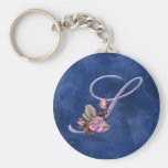 Pink Roses Monogram S Keychains