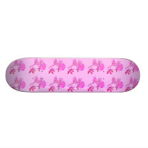 Pink Roses pattern Skateboard Deck