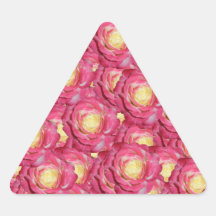 Pink roses triangle sticker