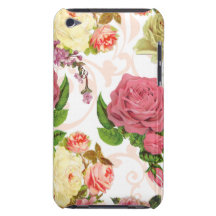 Pink roses vintage floral pattern Case-Mate iPod touch case