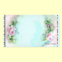 Pink Roses Zebra Print Business Cards business cards