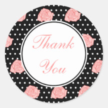 Pink RoseThank You Stickers