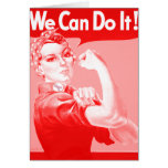 Pink Rosie the Riveter "We Can Do It!" Note Card