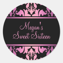 Pink Royal Damask Sticker