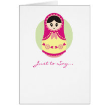 Pink Russian Doll Notecard