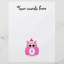 Pink santa owl personalised flyer