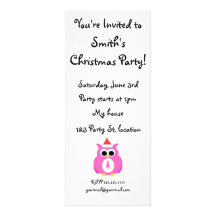 Pink santa owl personalized announcement