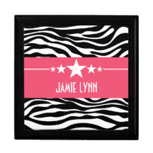 Pink Sassy Star Zebra Gift Box