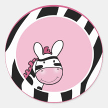 PINK SASSY ZEBRA STRIPE Envelope Seals Sticker